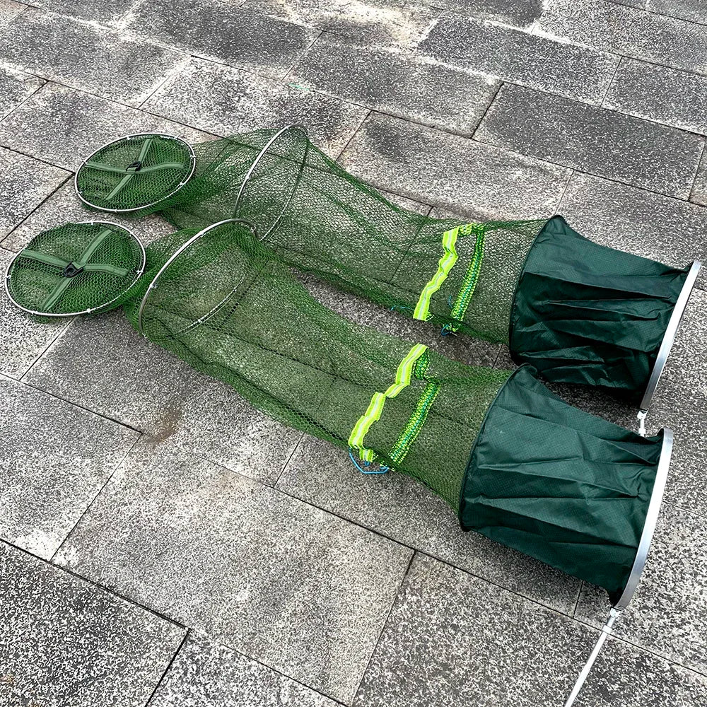 Folding Fishing Net 1.7m-3m – Large Shrimp, Carp & Crab Trap Creel for Surfcasting Accessories