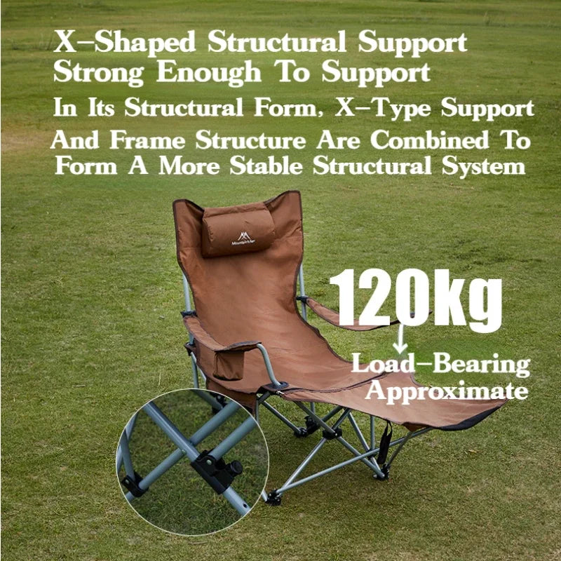 MOUNTAINHIKER 4-Speed Adjustable Folding Lounge Chair – Ultra-Light Portable Camping & Fishing Chair