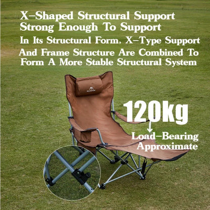 MOUNTAINHIKER 4-Speed Adjustable Folding Lounge Chair – Ultra-Light Portable Camping & Fishing Chair