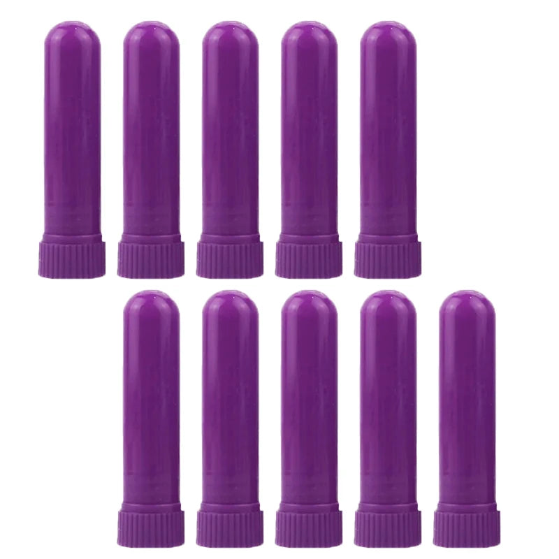 50/80/100 Sets Empty Nasal Inhaler Tubes – Portable Black & White Plastic Inhalers with Cotton Wicks for Essential Oils