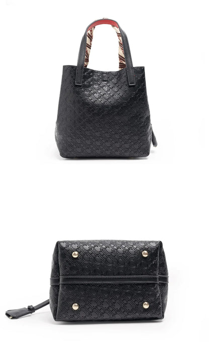 CH Fashion Women’s Shoulder Bag – Large Capacity Casual PU Leather Handbag with Embossed Letters