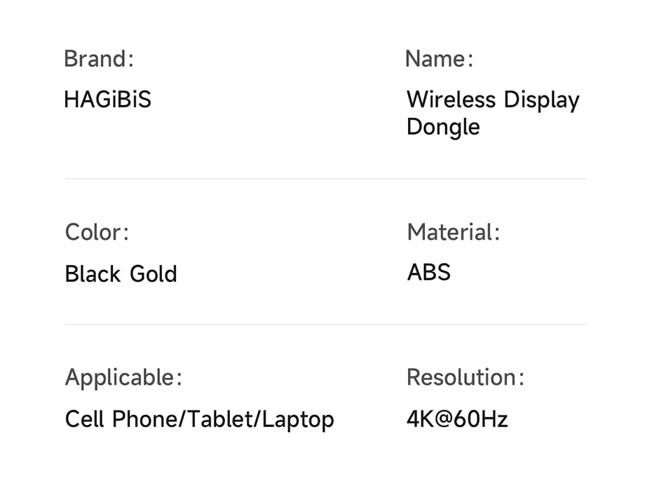 Hagibis Wireless HDMI Display Dongle Adapter – 4K@60Hz Wireless Extender for Laptop, PC, Smartphone, HDTV, Projector, IOS