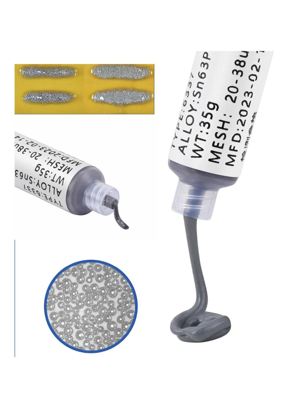 138/183℃ Solder Paste Syringe Flux for SMD BGA IC PCB Repair – Tin Welding Paste with Needle Tube