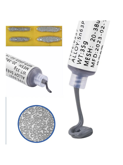138/183℃ Solder Paste Syringe Flux for SMD BGA IC PCB Repair – Tin Welding Paste with Needle Tube