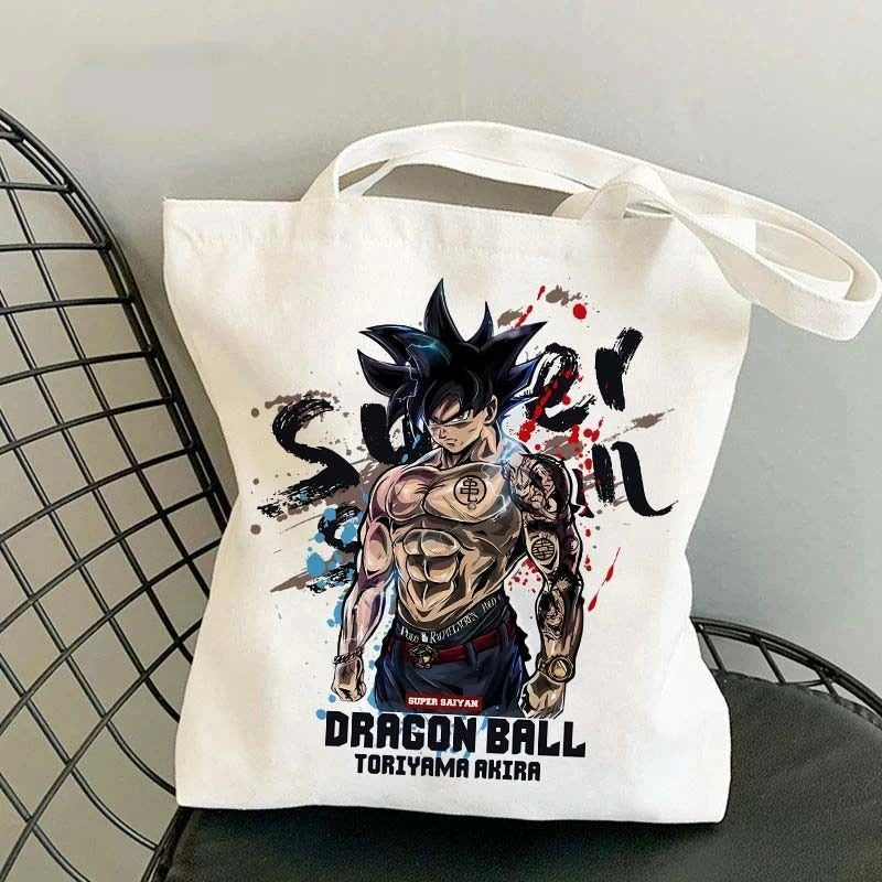 Dragon Ball Anime Canvas Tote Bag – Large-Capacity Eco Shoulder Bag for Women & Students