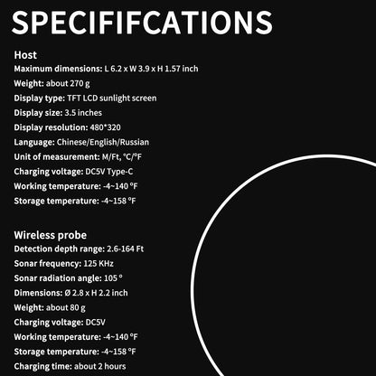 Smart Fish Finder – Portable Depth Finder for Recreational Fishing from Dock, Shore, or Bank
