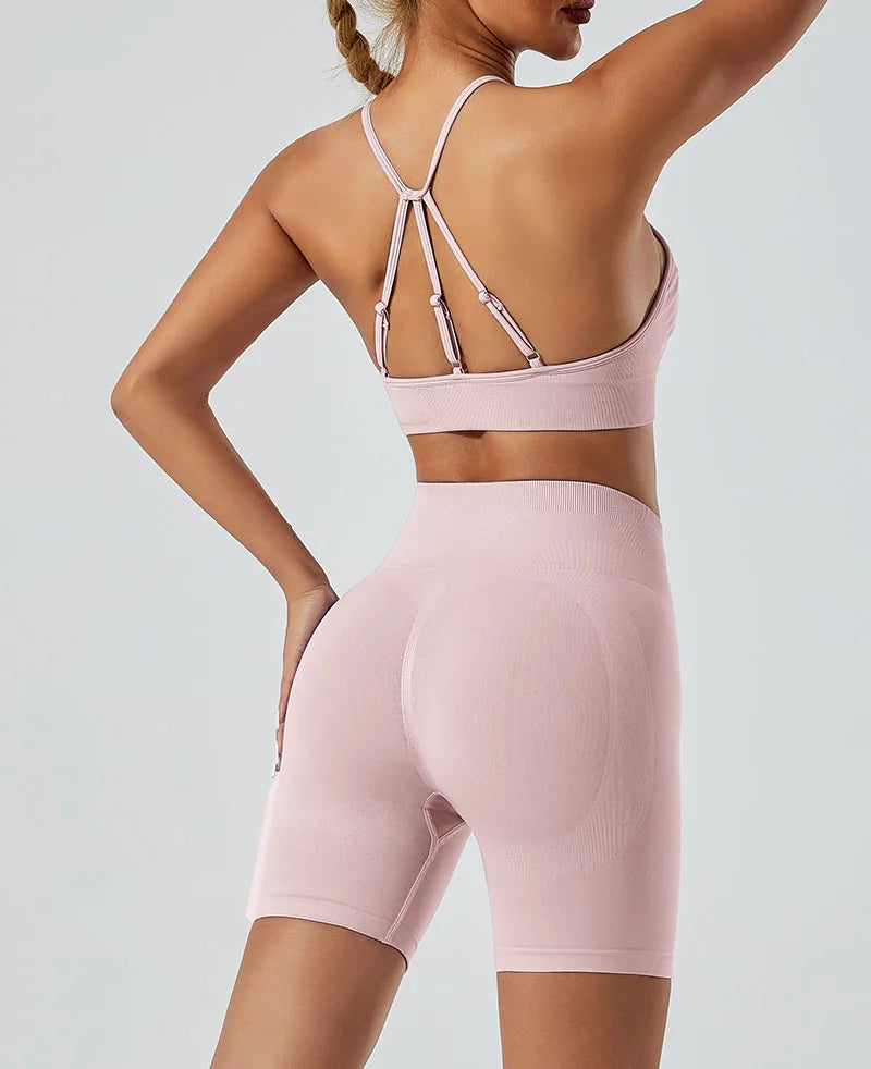 Women’s Shockproof Fitness Sports Bra – Push-Up Crop Top for Gym, Yoga & Workout