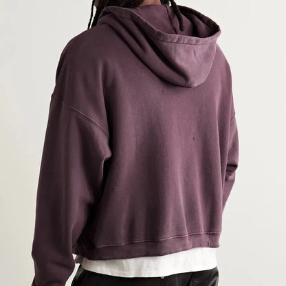 2025SS Ripped E.R.D. Hoodie – Men & Women Slogan Print Short Wide Sweatshirt