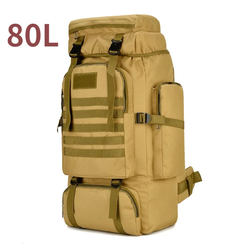 80L/100L Mountaineering Tactical Backpack - Large Outdoor Hiking, Camping & Travel Bag