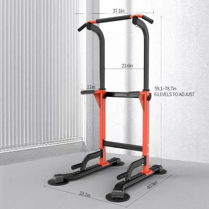 Heavy Duty Dip Station for Home Gym – Strength Training Pull Up & Dip Bar 330Lbs Capacity with Authenticity Guarantee USA