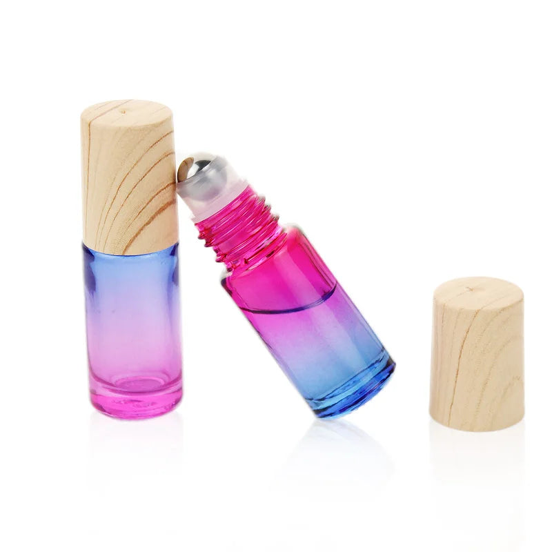 5/10/20/30/50pcs 5ml Glass Roll-On Bottles — Gradient Empty Roller Ball Bottles for Essential Oils & Travel