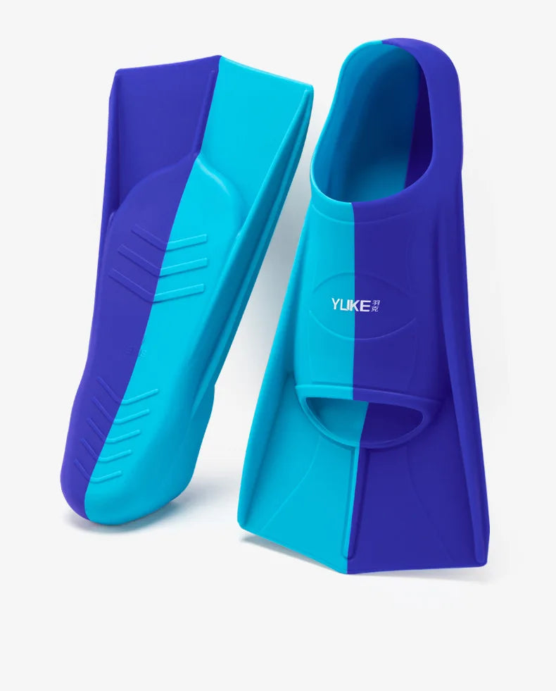 Swim Training Fins — Silicone Short Snorkel & Diving Fins for Men, Women & Kids, Professional Swimming Flippers Set