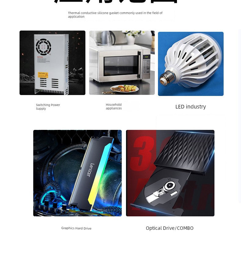 M.2 2280 SSD Silicone Thermal Pad & Grease – Heat-Conductive Cooling Sheet for CPU, GPU, Graphics Card & Phone Screens