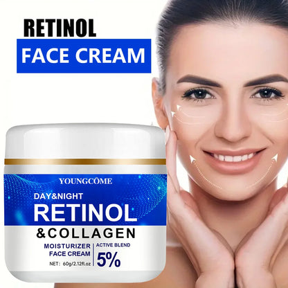 Collagen Retinol Hyaluronic Acid Facial Cream – Anti-Wrinkle, Brightening, Pore-Tightening Moisturizer