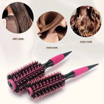 Barbershop Round Tube Curly Hair Rollers – Salon Hair Comb & Styling Brush for Hairdressing