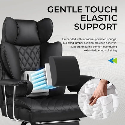 Ergonomic Gaming & Office Chair – Wide Desk Chair with Pocket Spring Lumbar Support