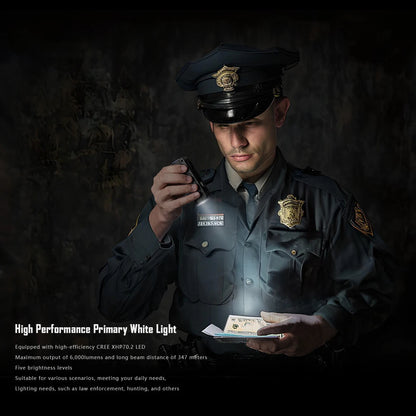 IMALENT BL70 EDC Flashlight – 6000 Lumens Cree XHP70 HI LED, Type-C Rechargeable Dual Light Source for Camping & Work