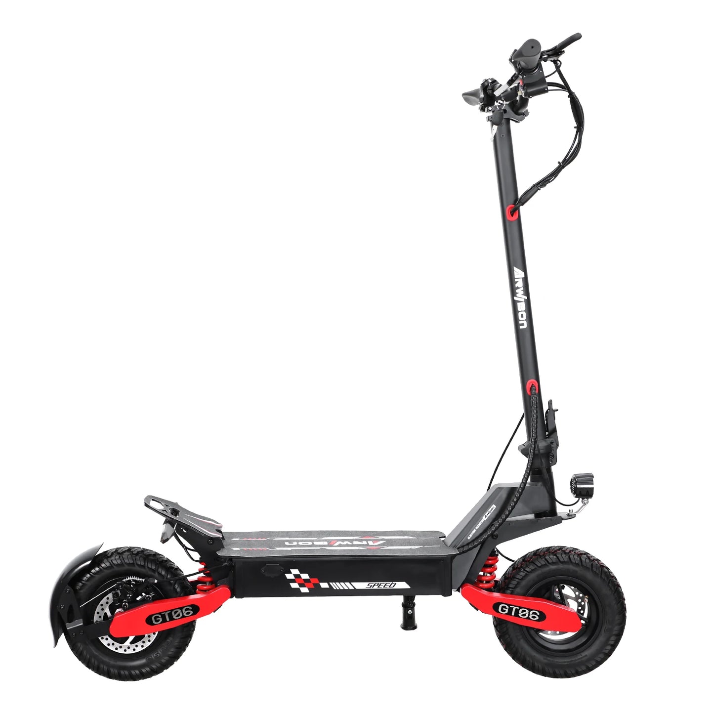 30MPH Electric Scooter with 1200W Motor – 20/40 Mile Range, Spring Damping, Disc Brake & 11" Off-Road Folding Tires