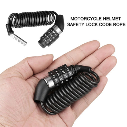 Durable 4-Digit Combination Helmet Lock Chain - Anti-Theft Bike & Motorcycle Cable Lock, Portable Stitch Motor Part