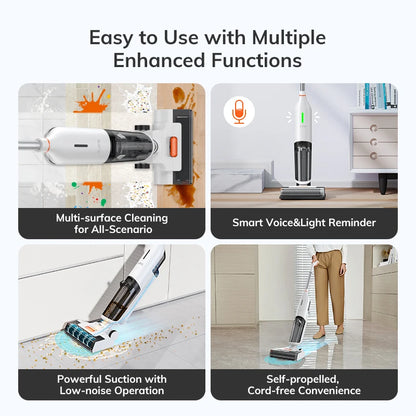 ILIFE W90 Cordless Wet Dry Smart Mop – 5500Pa Suction, Self-Cleaning in 1 Minute, Large Dual Water Tank