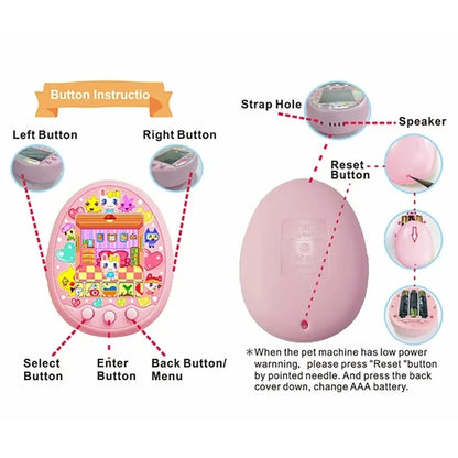 Tamagotchi Color Screen Electronic Virtual Pet - Interactive Pocket Game for Kids and Girls