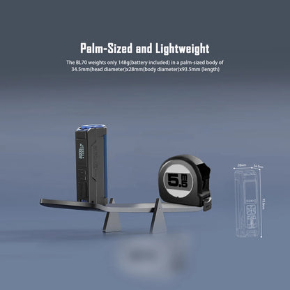 IMALENT BL70 EDC Flashlight – 6000 Lumens Cree XHP70 HI LED, Type-C Rechargeable Dual Light Source for Camping & Work