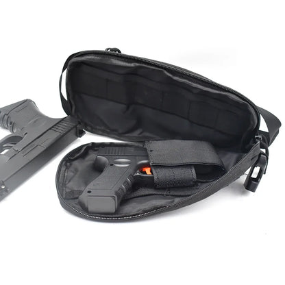 Tactical IWB Concealment Pistol Pouch - MOLLE Shoulder Strap Gun Holster for Glock 17/19, 1911, Taurus G2C, HK USP