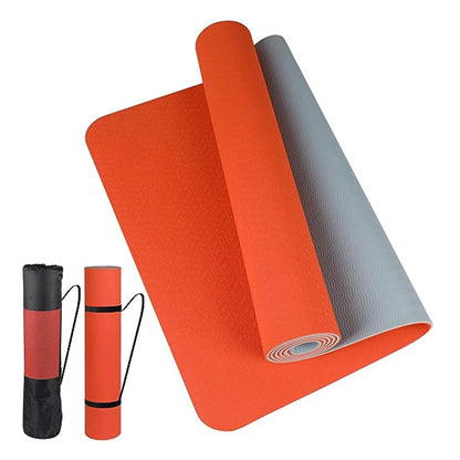 Thick Two-Color Non-Slip TPE Yoga Mat – High-Quality, Odorless Fitness Mat 180x57cm for Home Workouts
