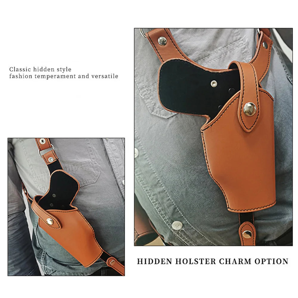 Tactical Stealth Pistol Holster - Double Magazine & Hidden Gun Pouches for Shoulder & Underarm Concealed Carry