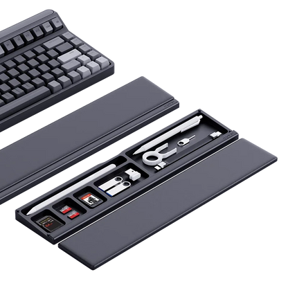 Hagibis Keyboard Wrist Rest Pad - Ergonomic Soft Memory Foam Support, Desktop Storage Box, Easy Typing Pain Relief for Office and Home