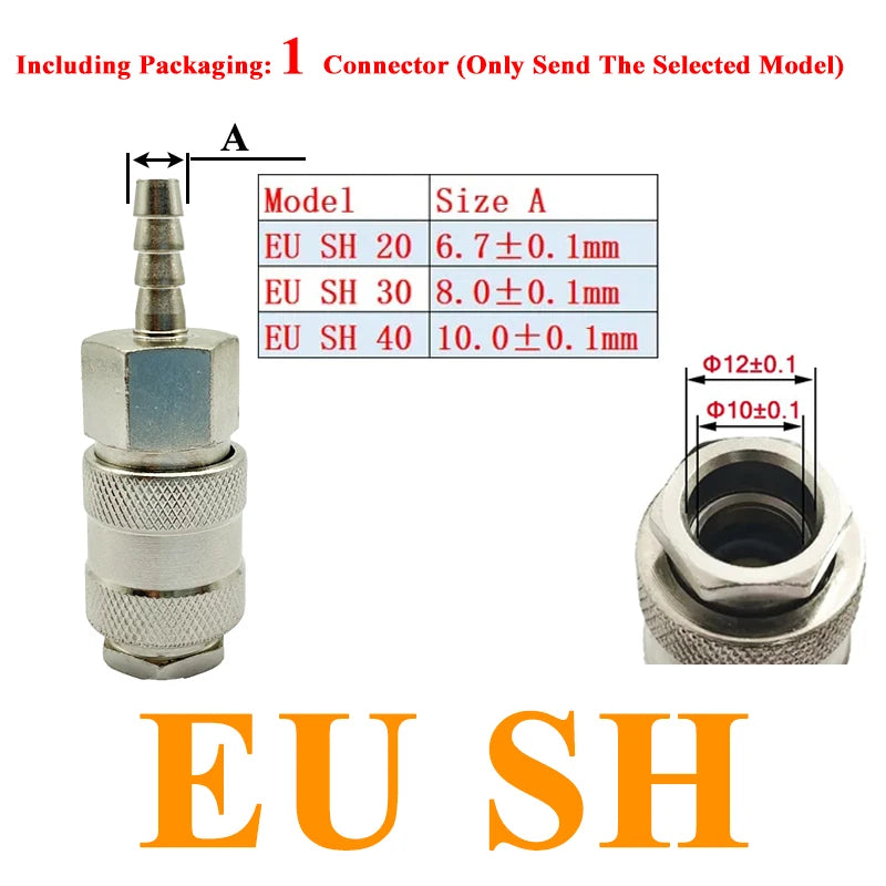 EU Air Hose Quick Release Coupling Fittings – European Standard Compressor Pneumatic Connector Accessories