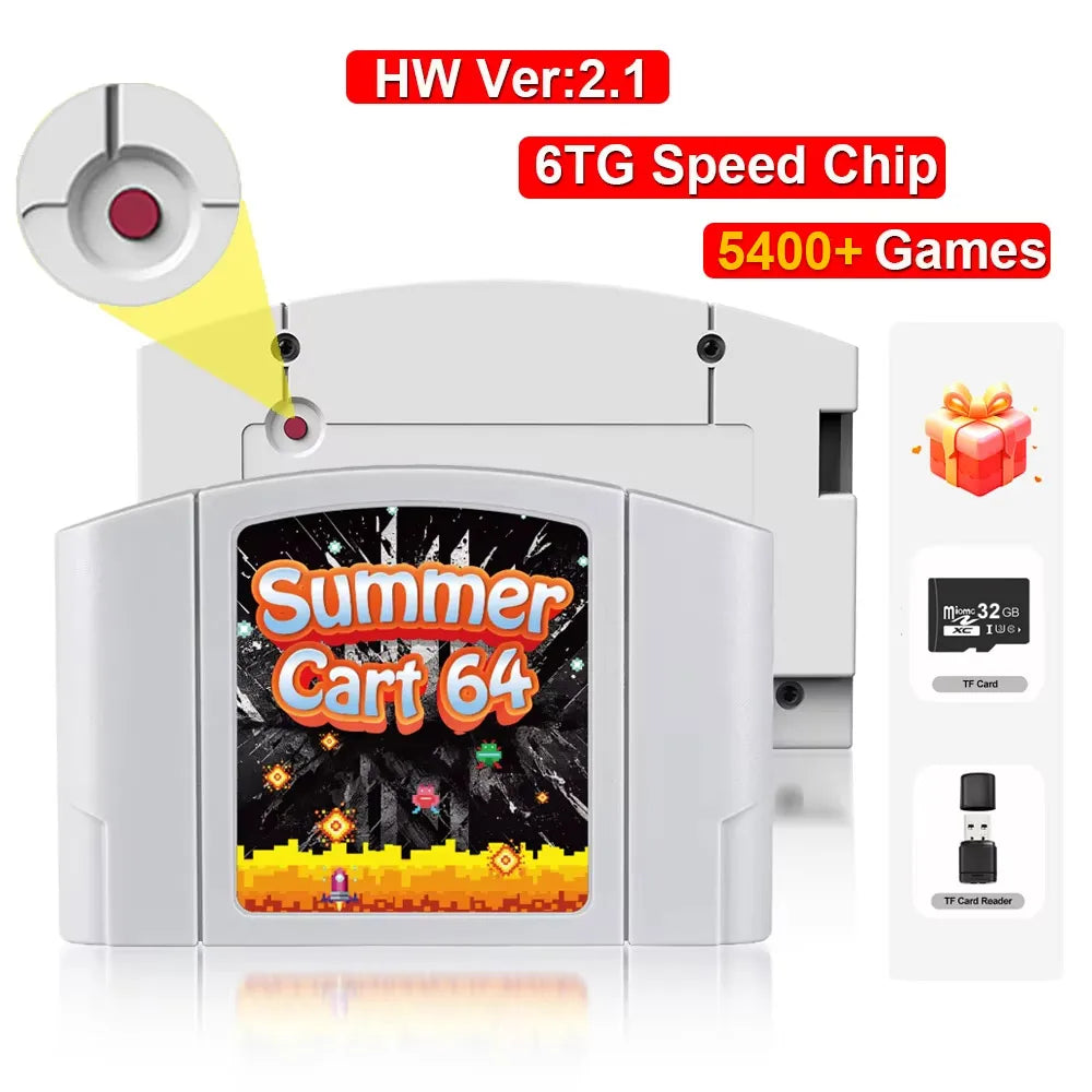SummerCart 64 Open Source SC64 Flash Card – N64 Game Cartridge with 64DD Emulation & 5400+ Games Compatibility