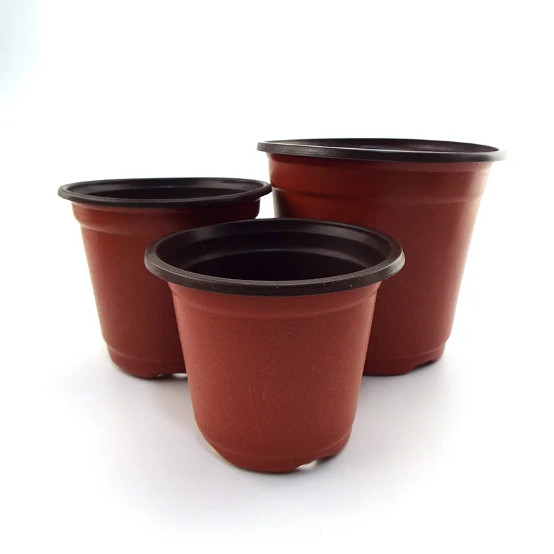 Plastic Flower Pot Grow Box with Fall-Resistant Tray – Nursery & Transplant Pots for Home Garden Plants