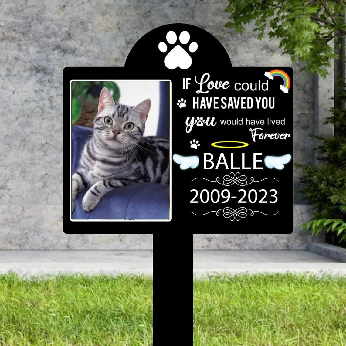 Personalized Pet Memorial Grave Marker – Dog Photo Memorial Stake for Outdoor Garden & Pet Loss Tribute