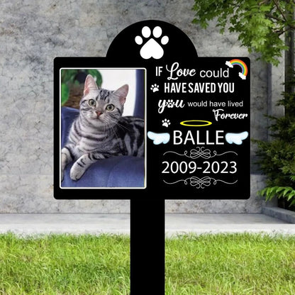 Personalized Pet Memorial Grave Marker – Dog Photo Memorial Stake for Outdoor Garden & Pet Loss Tribute