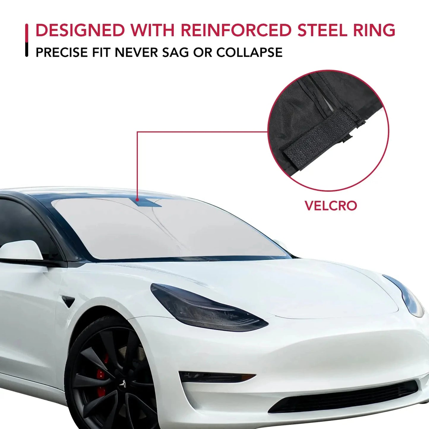 Tesla Windshield Sunshade Folding Front Window Cover – Heat Protection Visor for Model Y & Model 3 2025 Accessories