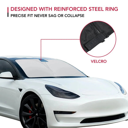 Tesla Windshield Sunshade Folding Front Window Cover – Heat Protection Visor for Model Y & Model 3 2025 Accessories