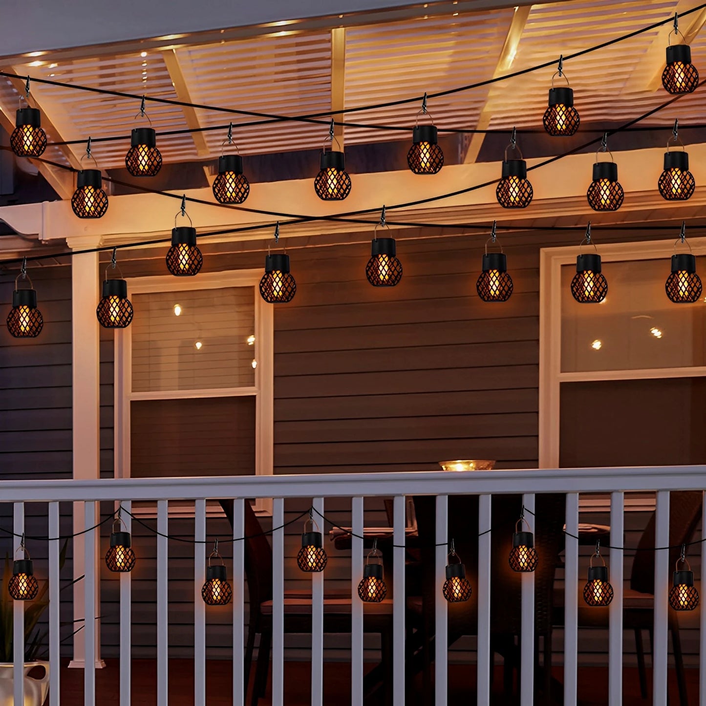 LED Solar Hanging Lanterns 1-6Pcs – Outdoor Flame Effect, Waterproof Fairy Lights for Garden, Patio, and Yard Decor