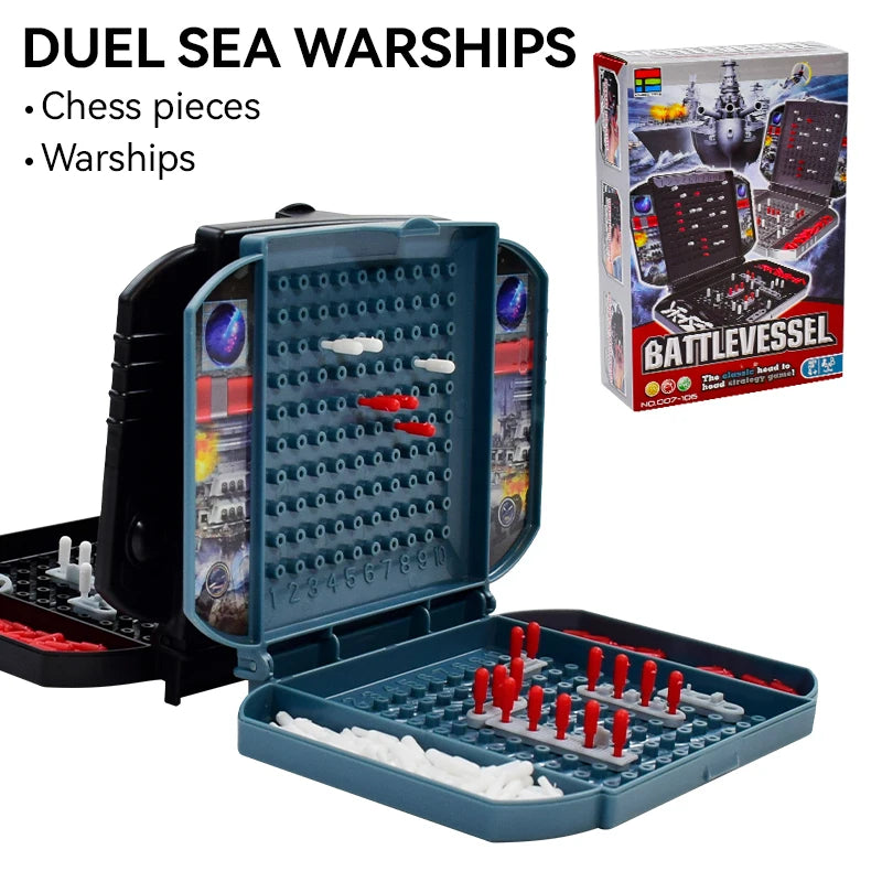 Children's Warship Sea Ship Board Game – Classic Two-Player Battleship Naval Combat Strategy Game for Kids