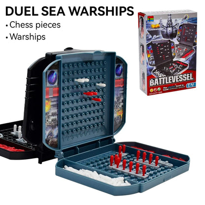 Children's Warship Sea Ship Board Game – Classic Two-Player Battleship Naval Combat Strategy Game for Kids