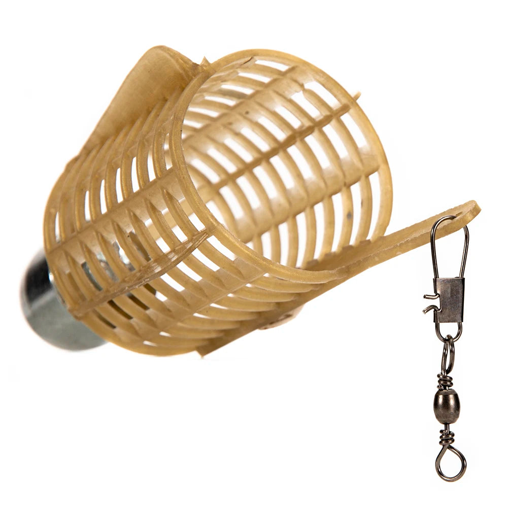 Fishing Hooks Explosion Bait Cage with Iron Head – Spherical Basket Feeder Holder Tackle Tool