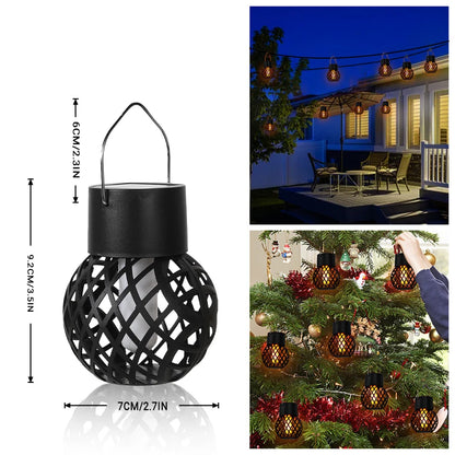 LED Solar Hanging Lanterns 1-6Pcs – Outdoor Flame Effect, Waterproof Fairy Lights for Garden, Patio, and Yard Decor
