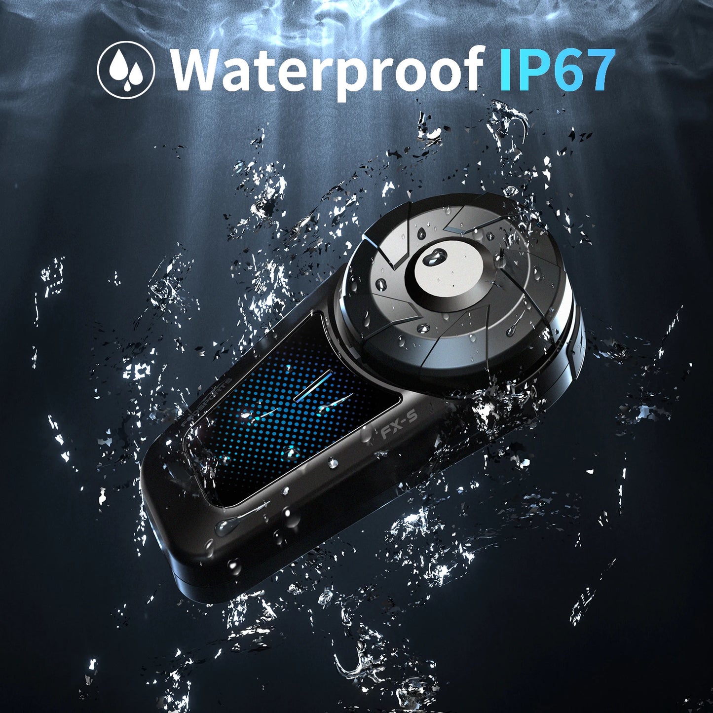 Fodsports FX-S Bluetooth Motorcycle Intercom — Wireless Helmet Headset with 1000M Range, BT5.4