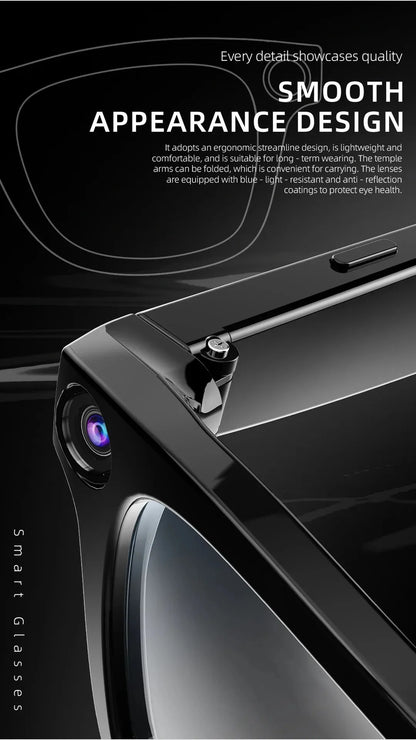 AI Smart Glasses with HD Anti-Shake Camera — Video Recording, Voice Call, Noise Reduction, Wireless Bluetooth Headset Goggles