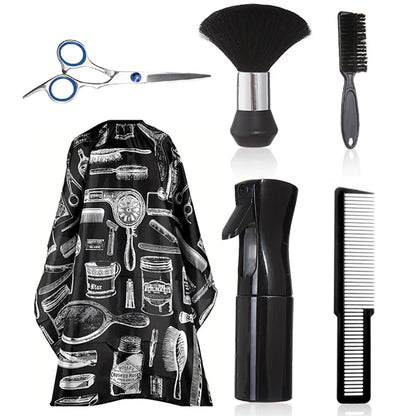 6PCS Waterproof Hairdressing Shawl Bib Set – Professional Nylon Salon & Barber Hair Styling Tools