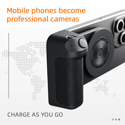 Bluetooth Magnetic Phone Grip: Camera Handle Photo Bracket - Anti-shake Selfie Device for Android & Apple, Magsafe Wireless Charging