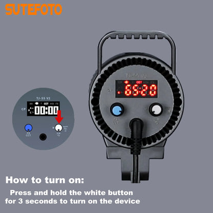 Sutefoto TJ55 Bi-Color LED Video Light - 55W COB Photographic Light, 3200K-5600K, Portable Fill Light for Video & Live Streaming