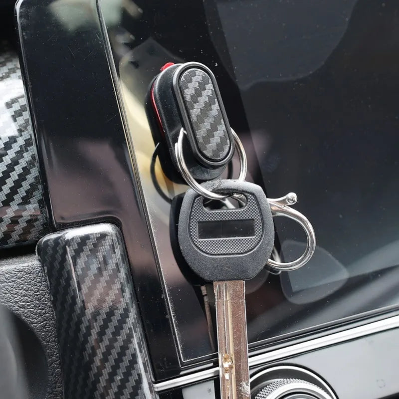Car Invisible Small Hooks - Carbon Fiber Self-Adhesive Dashboard Wall Hook for USB Cables, Headphones, & Key Storage