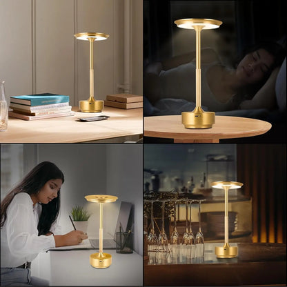 Wireless LED Table Lamp – Rechargeable Touch Sensor Night Light for Restaurant, Hotel & Bedroom Decor