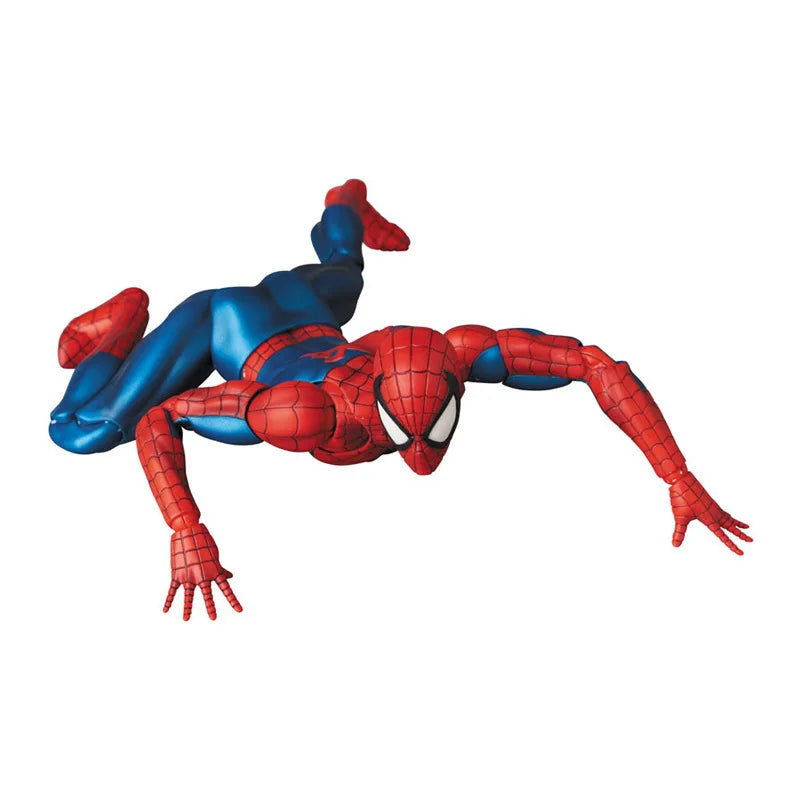 Disney Mafex 075 Spiderman Action Figure - 16cm High-Quality Spider Man Model with Multiple Accessories, Collectible Toy Gift